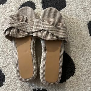 Beige platform sandals
